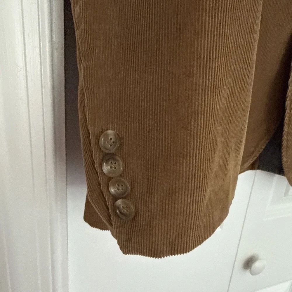 J Crew Corduroy 2 Button Blazer Jacket Sports Coat Cotton XL Brown